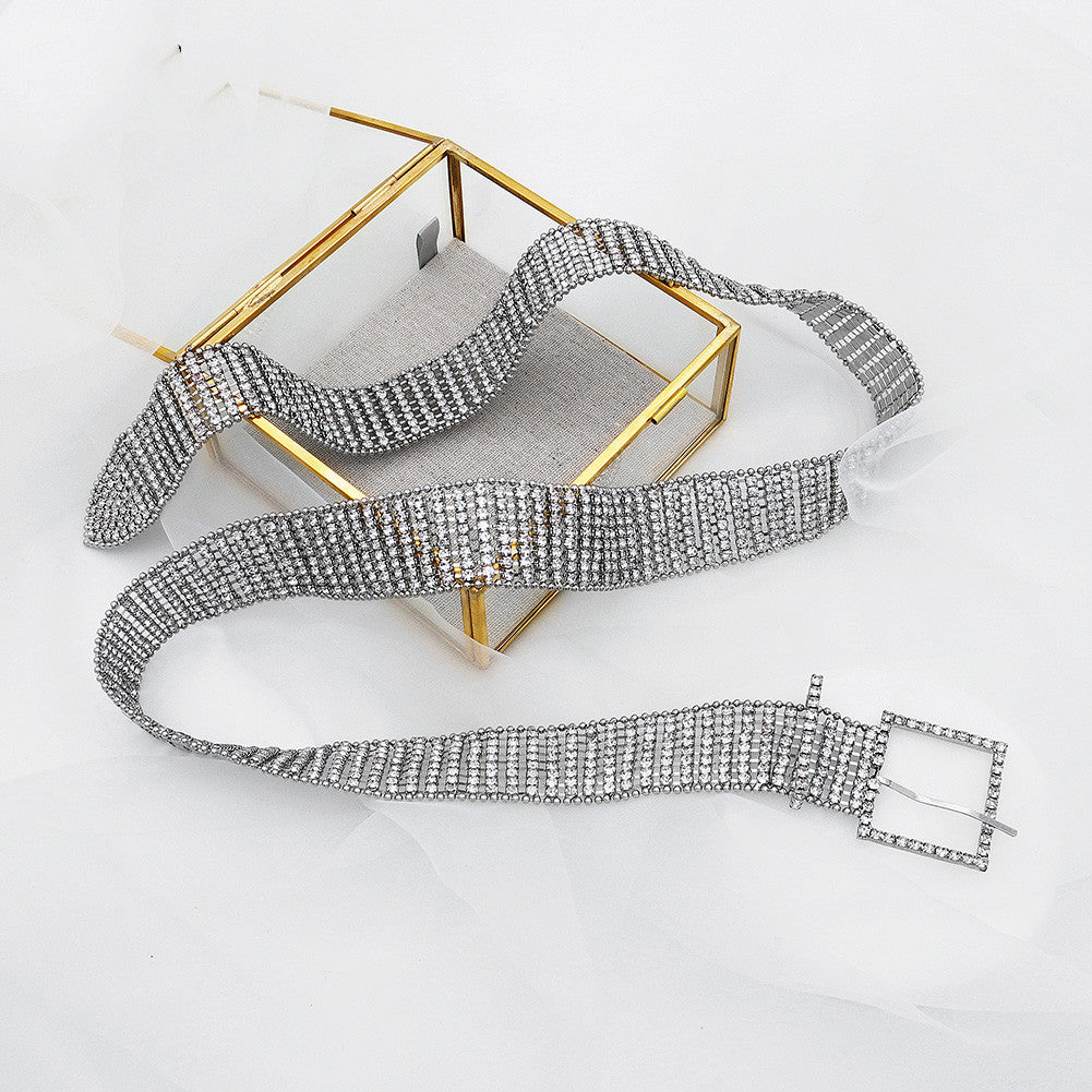Women's Rhinestone Belt Elegant | Sparkly Belt Party Glamour