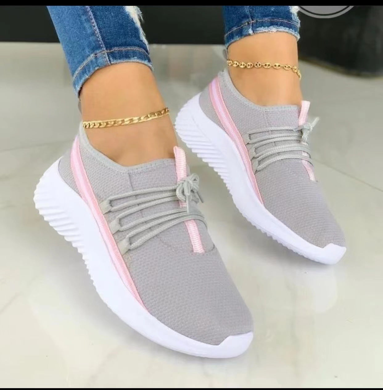 Damen Streifen Sneaker – Sportliche Fashion Freizeit Schuhe