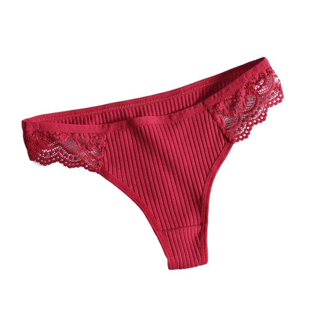 Women's Cotton Briefs Low Waist with Lace – Breathable & Comfortable
