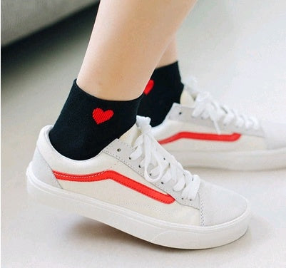 Women's Cotton Socks Heart Design | Cute Love Ankle Socks