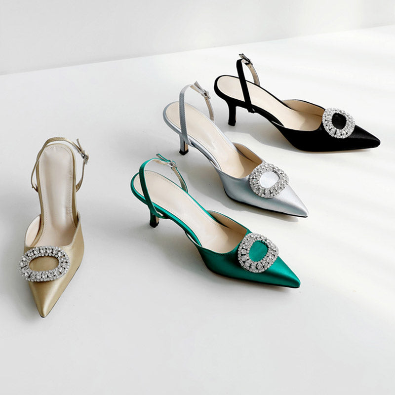 Red Rhinestone High Heels for Women | Elegant Bridal Pumps