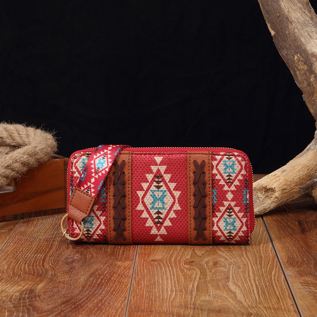Women's Wallet Boho Vintage Card Holder Cotton Linen Chic