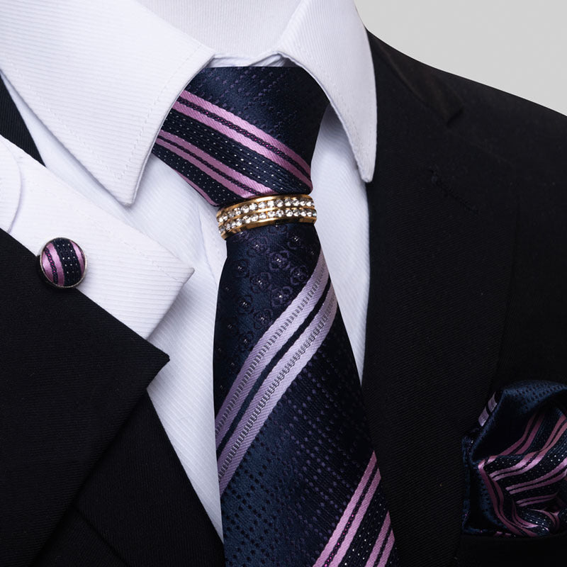 Men's Tie colorful striped floral modern elegant statement