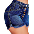 Dark Blue High-Waist Hotpants | Women's Distressed Denim Shorts