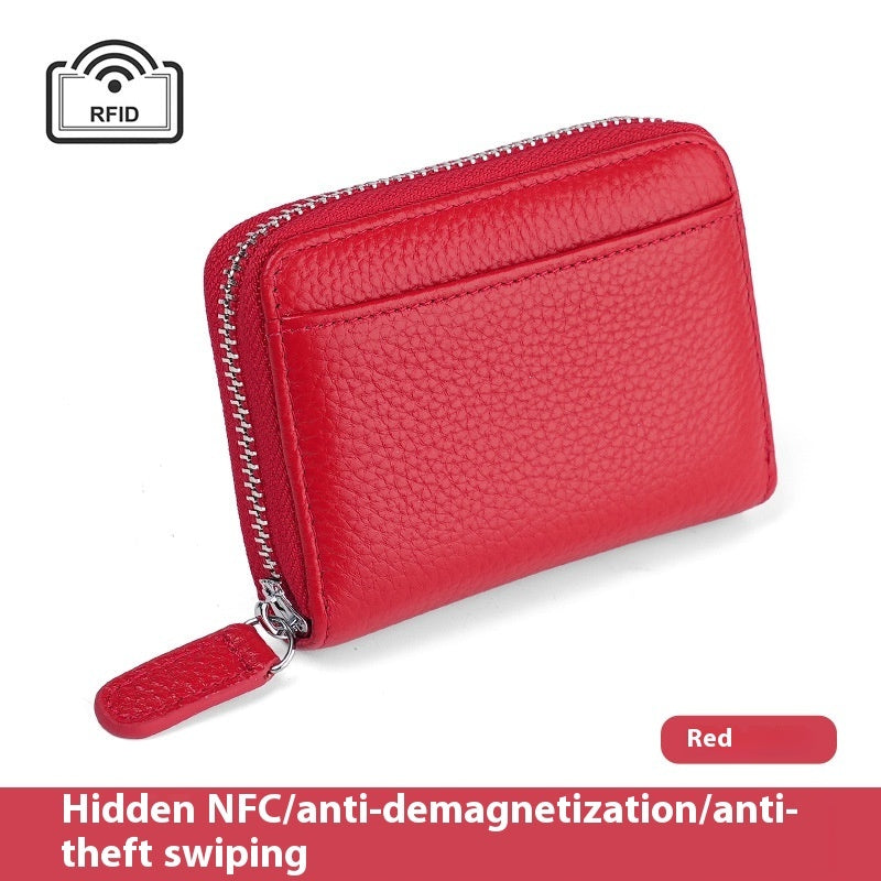 RFID Leather Card Holder - Small Wallet with Coin Pocket Unisex