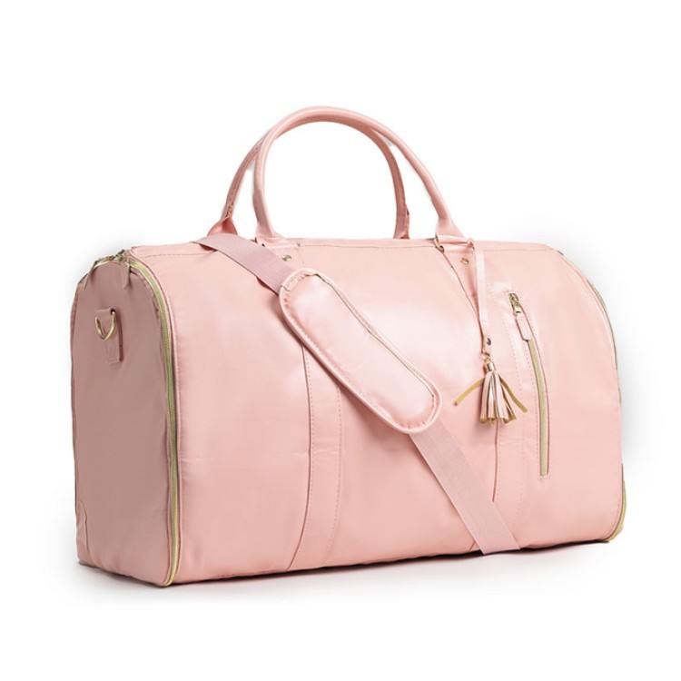 Women's Travel Bag PU Leather Foldable Large Carry-on Elegant