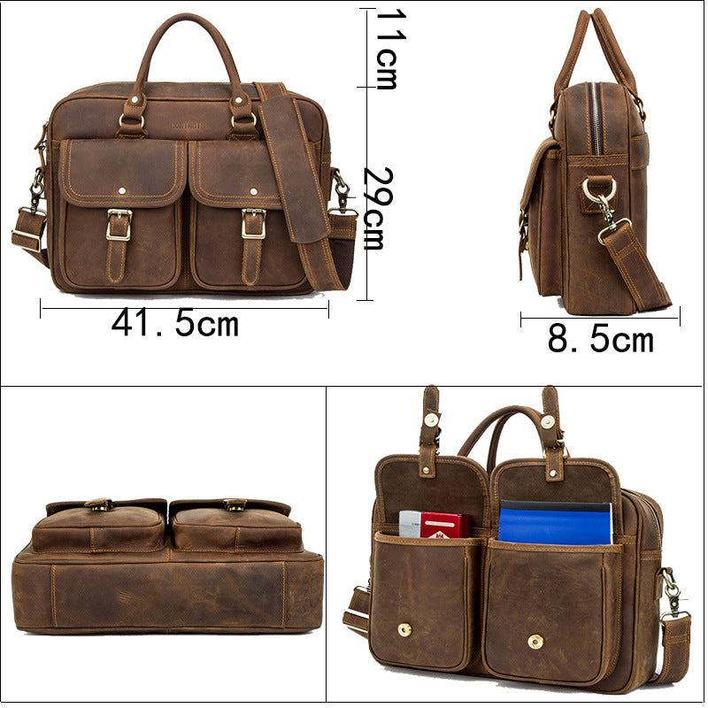 Retro Leather Travel Bag XL - Crazy Horse Cowhide Weekender