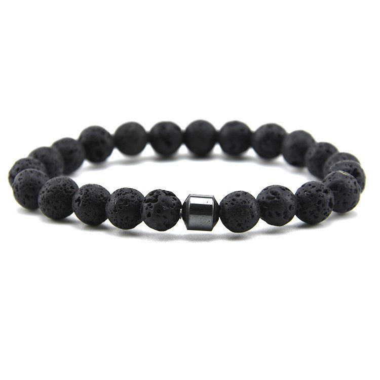 Schwarzes Tigeraugen-Perlenarmband
