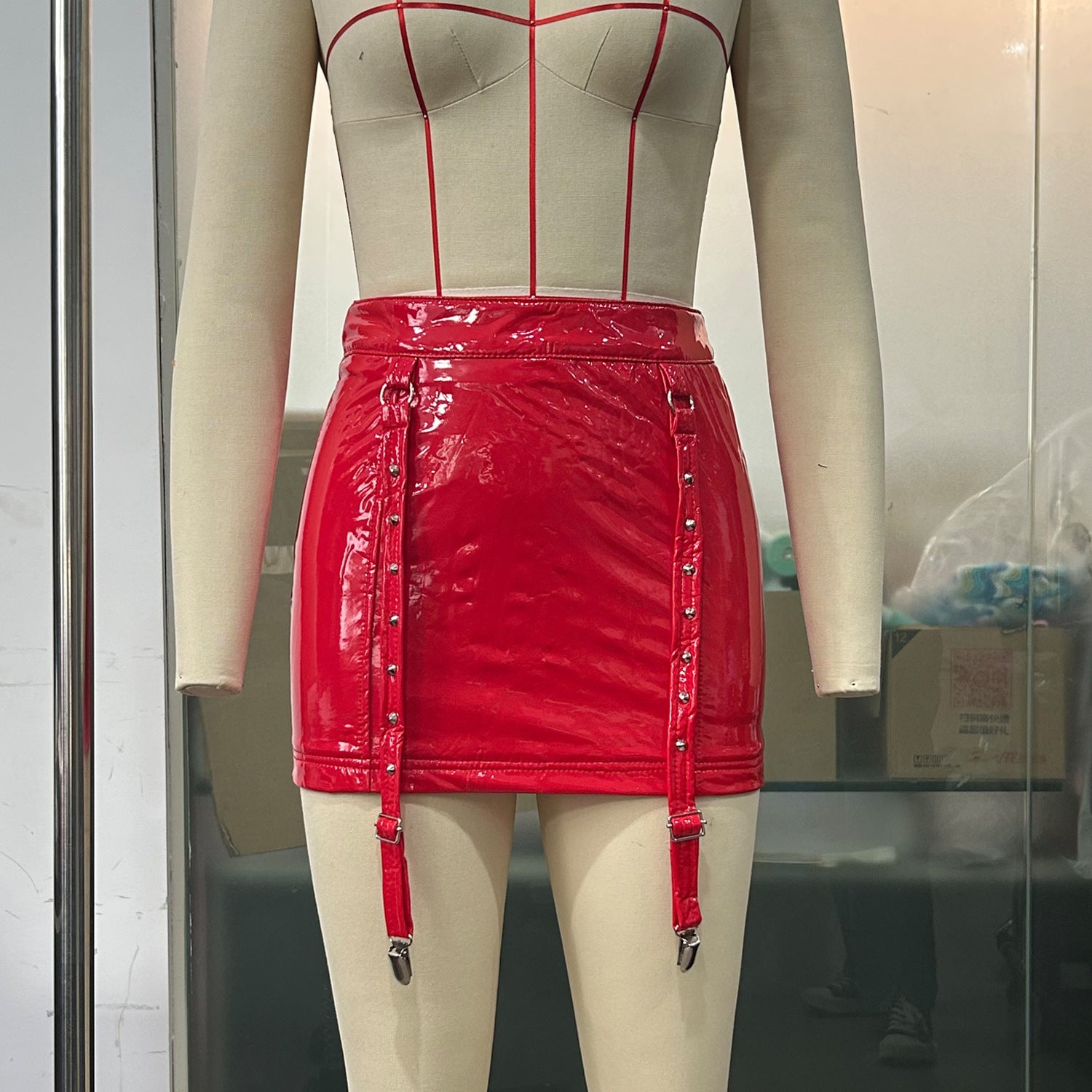 Sexy Damen Lederrock | Trendiger figurbetonter Minirock