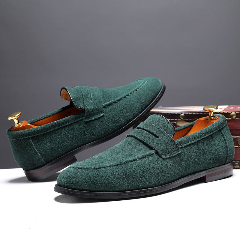 Men's Nubuck Leather Slip-On | Comfortable Casual Loafer Shoes