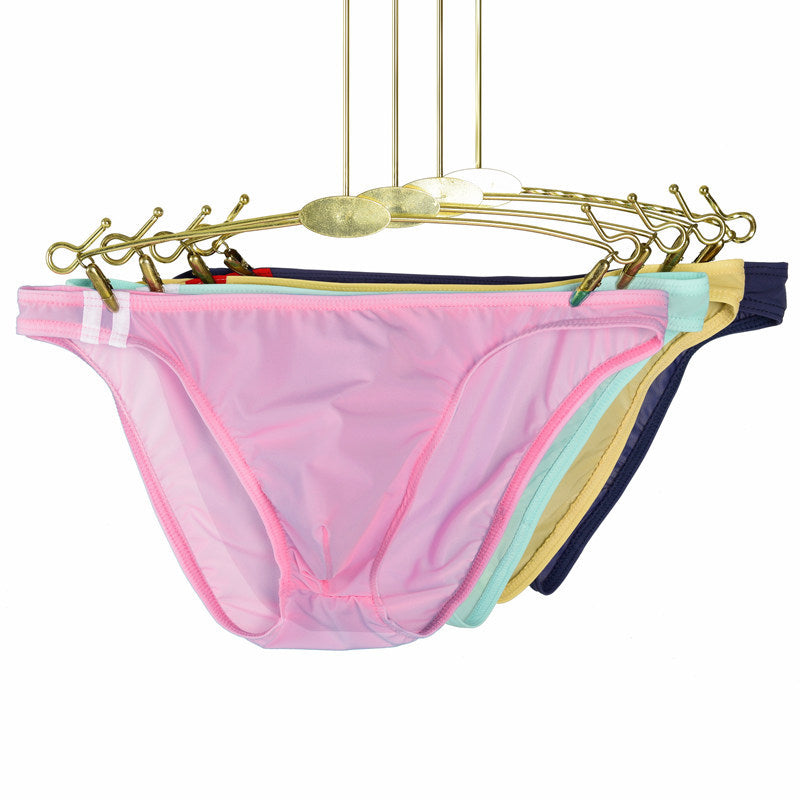 Men's Ice Silk Low Waist Briefs | Transparent Breathable Ultra-Thin Underwear