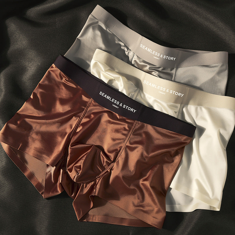 Men's Ice Silk Boxer Briefs | Luxury Satin | Cooling Breathable