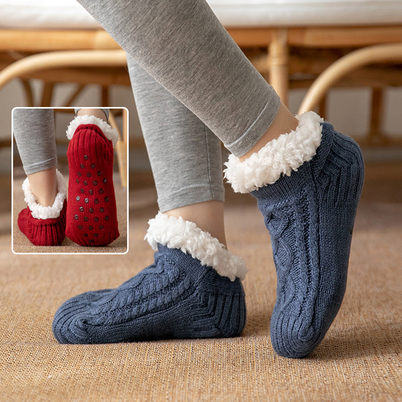 Damen Winter Kuschelsocken – Rutschfeste Plüsch Home Socks Warm