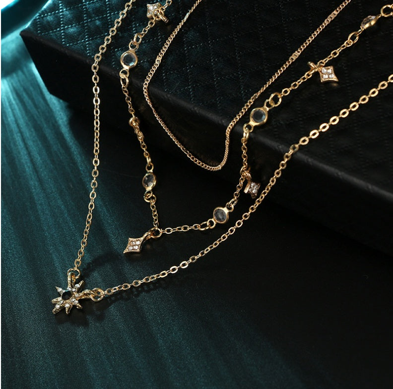 Layered Star Necklace - Handmade Women's Jewelry in a Modern Trend