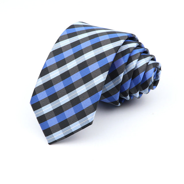 Slim Krawatte 6cm kariert modern Herren Polyester elegant