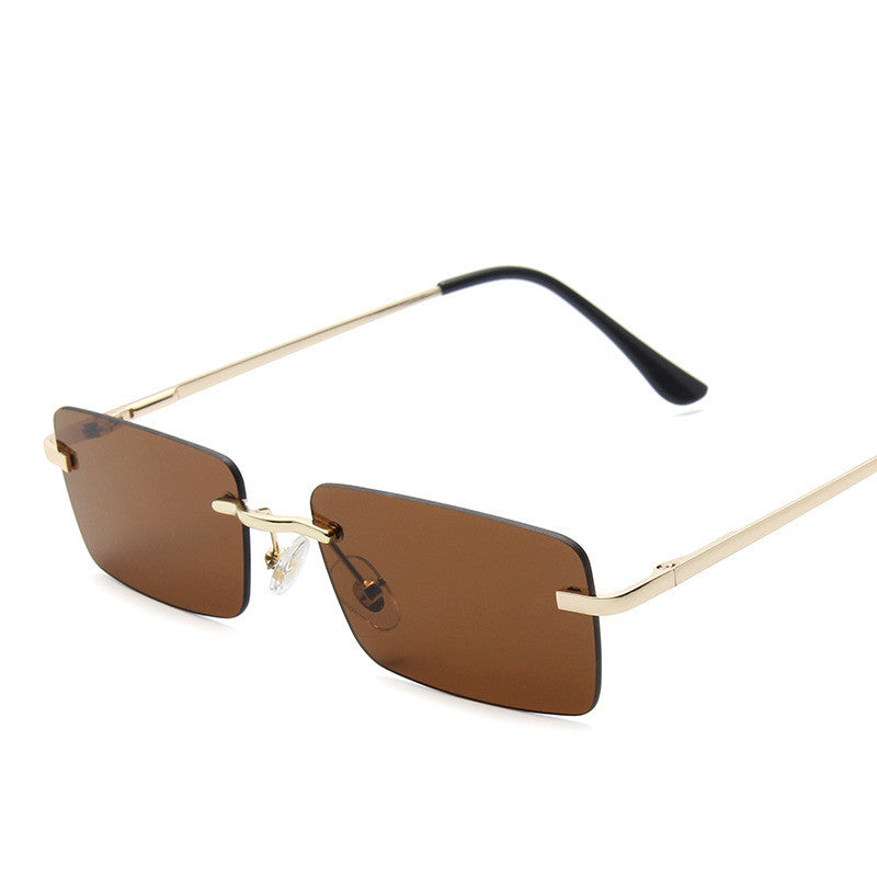 Damen Randlose Sonnenbrille Eckig – Elegante Fashion Brille