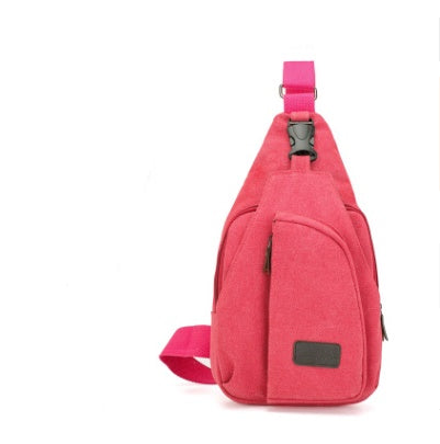 Men's Canvas Chest Bag Korean Style | Crossbody Bag