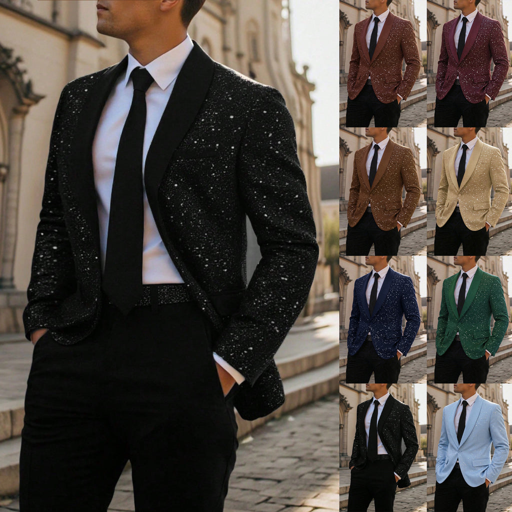 Men's Shiny Blazer Casual – Elegant Party Suit Jacket for Events
