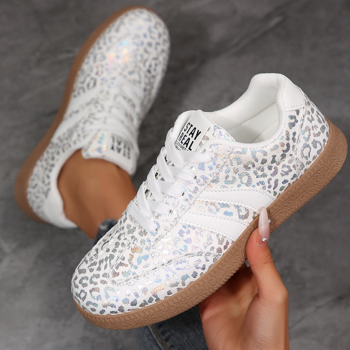 Modische Damen Weiße Sneaker | Elegante Freizeit Schuhe