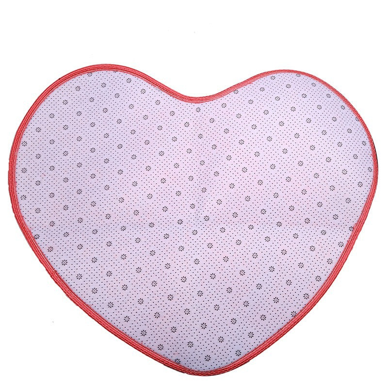 Heart Rug Bedroom | Fluffy Silk Wool Doormat