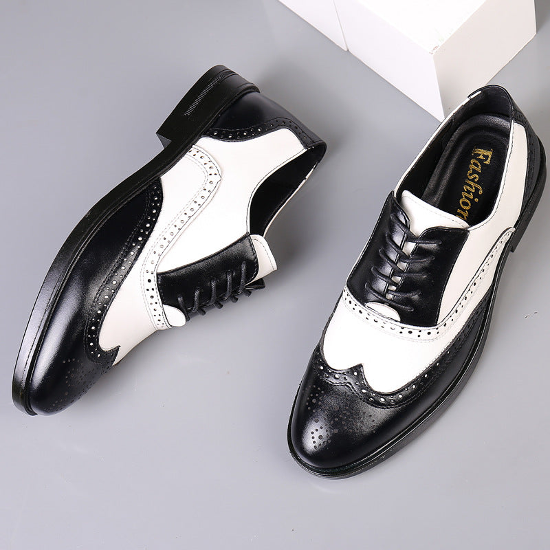 Men's Leather Business Shoes Embossed | Elegant Casual Style