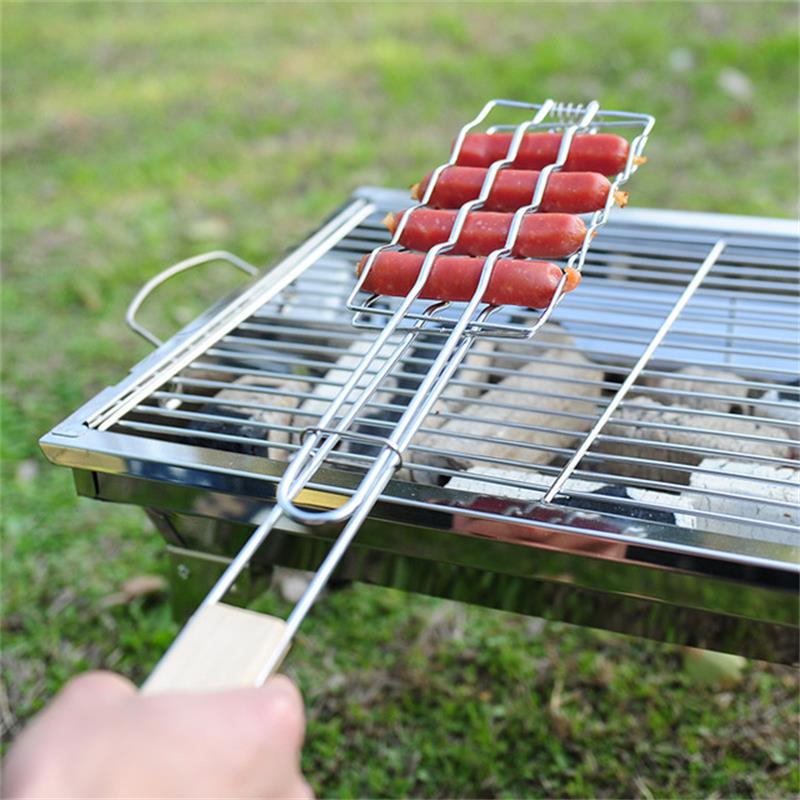 BBQ Grillzange mit Holzgriff – Premium Grillclip für Fleisch & Gemüse