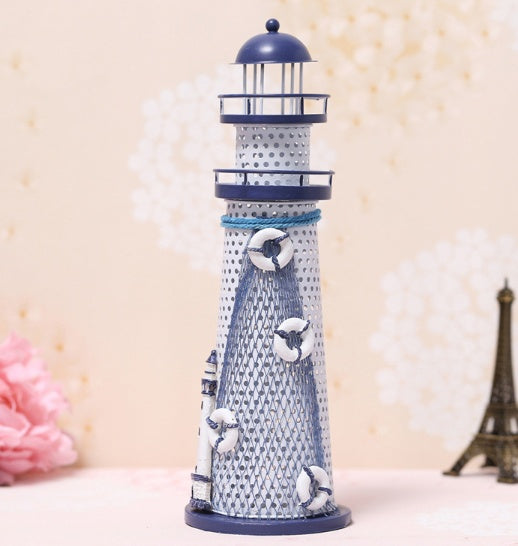 Mediterranean Lighthouse Garden Figurine – Maritime Decor for Home - Garden