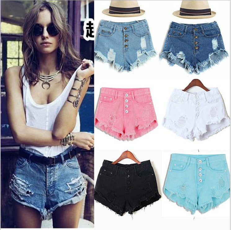 Women's High Waist Denim Shorts Summer Fashionable and Comfortable