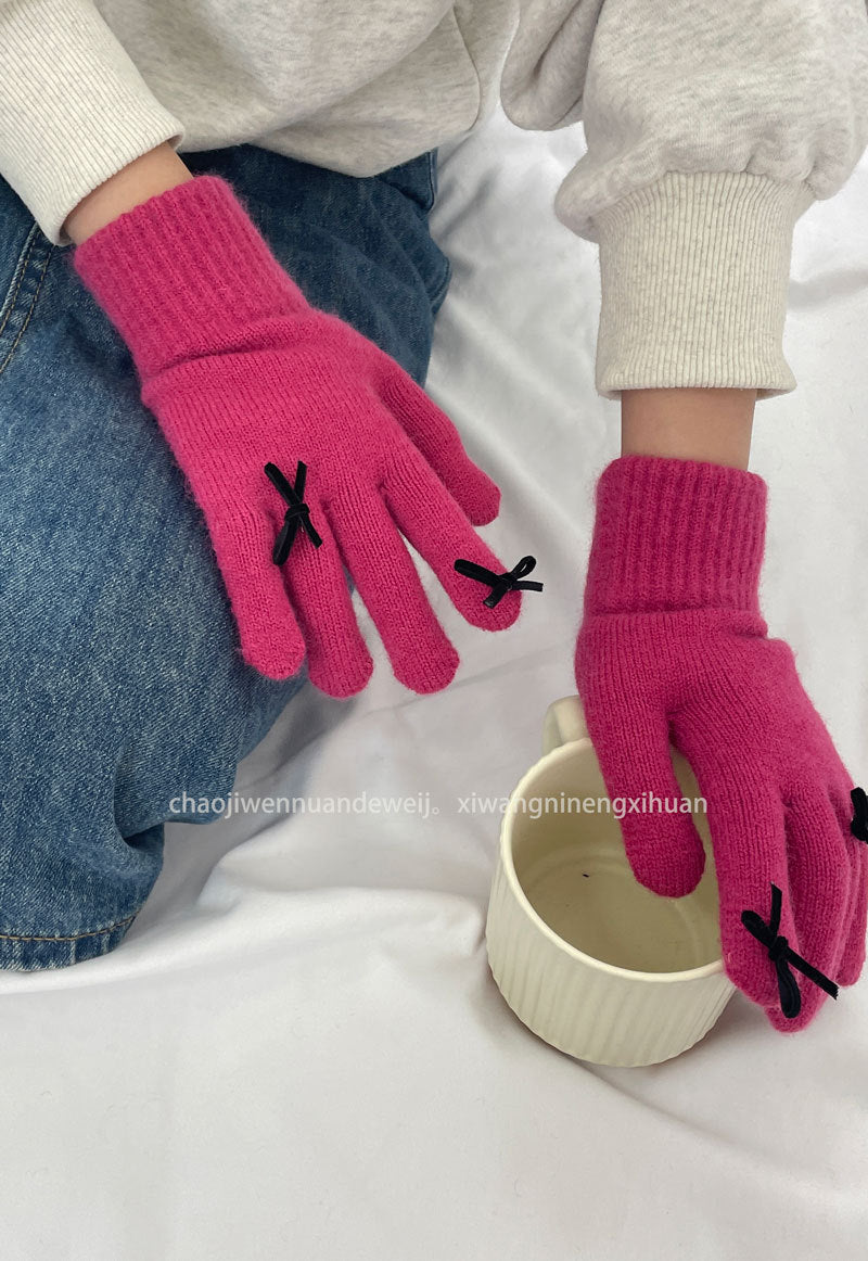 Damen Fingerlose Handschuhe mit Emoji Design – Korean Style