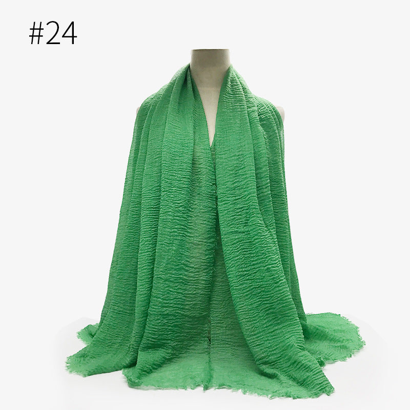 Damen Baumwoll Pashmina Schal | Weicher Fransen Hijab Stola