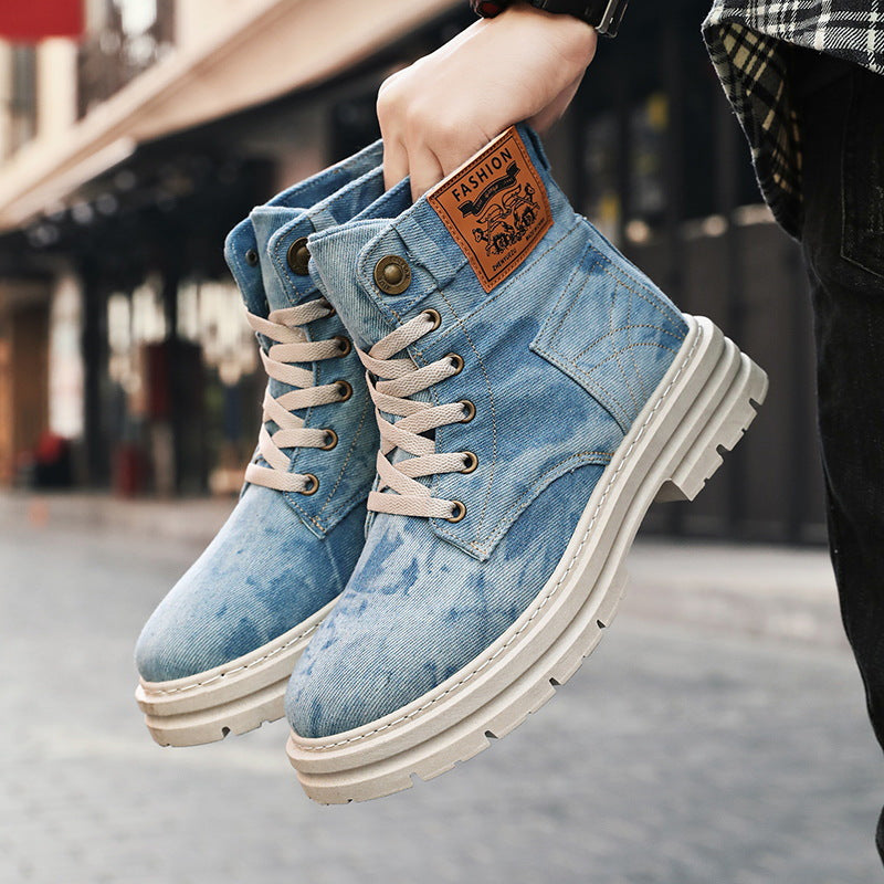Men's High Top Boots in British Style – Elegant Leather Ankle Boots
