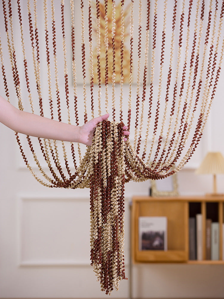 Beaded Door Curtain Silver | Elegant Room Divider Without Drilling