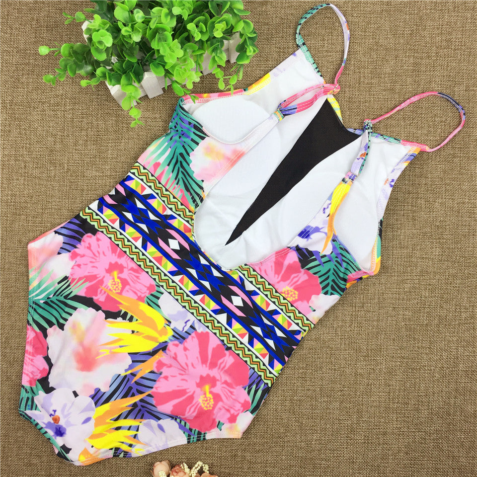 Sexy Damen Mesh Badeanzug | High Cut Floral Swimwear