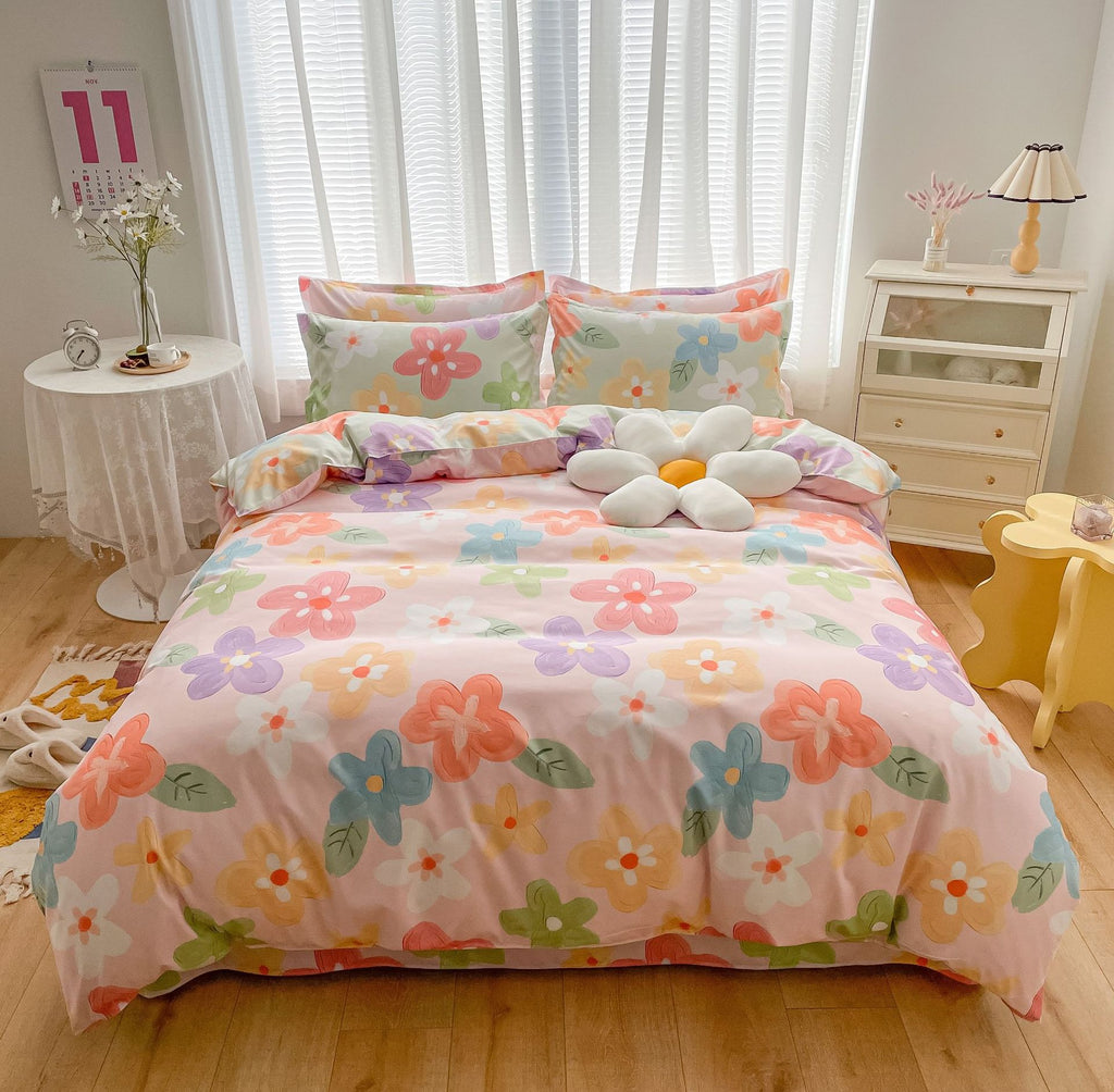 4-piece thick cotton bedding set | warm durable easy-care