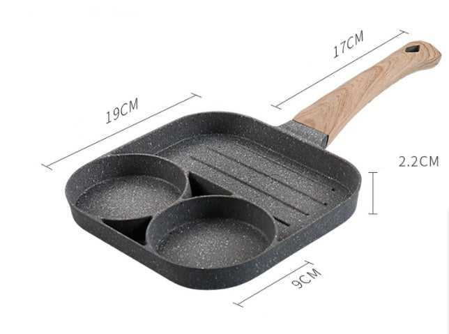 4-Section Nonstick Breakfast Pan – Egg Burger Pancake Pan