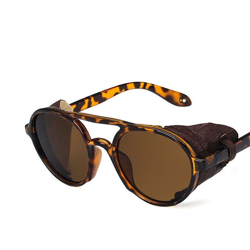 Steampunk Sonnenbrille groß | Winddicht | Oversize Retro Brille