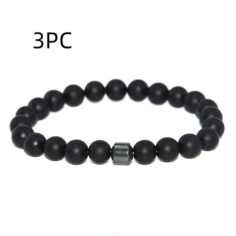 Schwarzes Tigeraugen-Perlenarmband