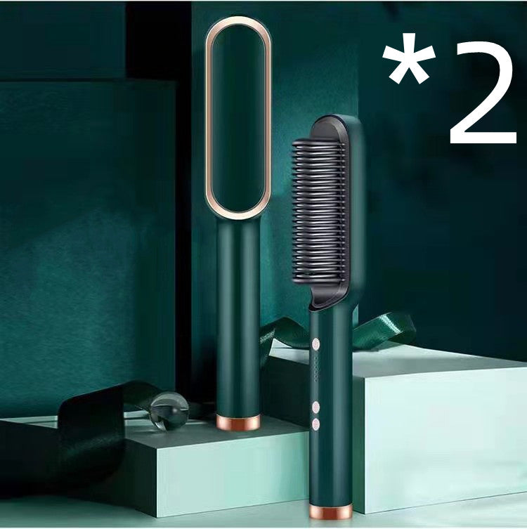 2-in-1 Glättungsbürste & Lockenstab – Ionen Haarstyler Elektrisch