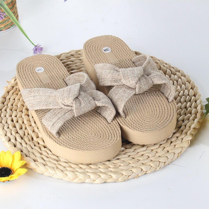Women's Sandals with Bow - Breathable Summer Shoes Round Toe