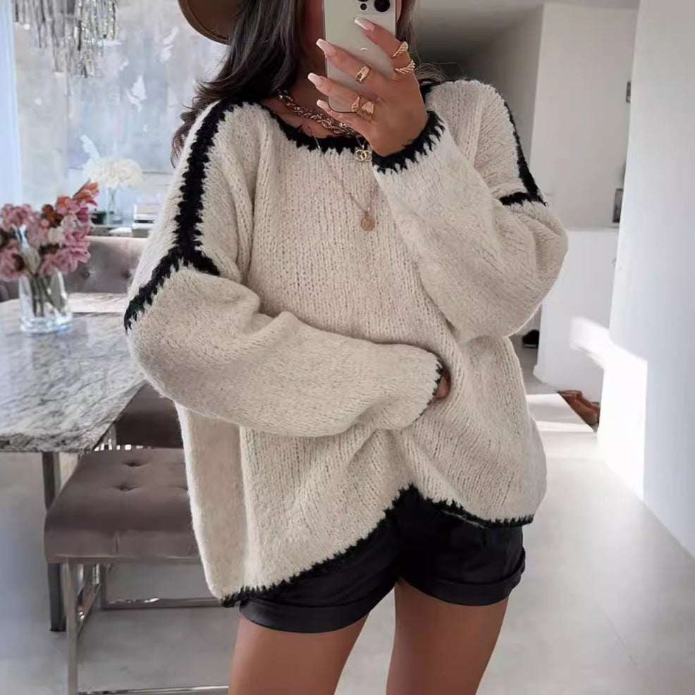 Damen Langarm Pullover | Moderner Casual Strickpullover