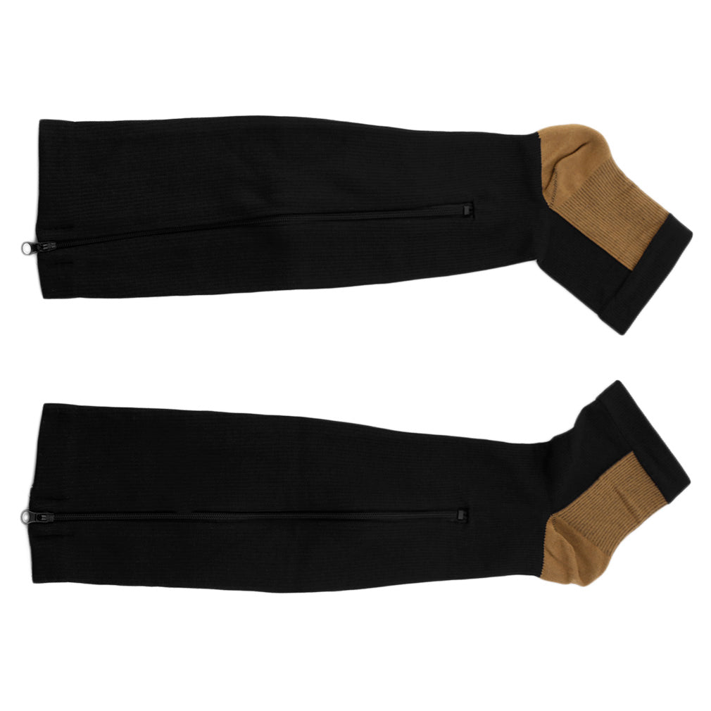 Damen Kompressionssocken mit Reißverschluss – Slim Fit Support Socken