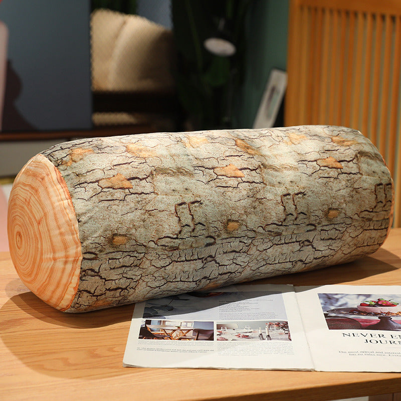 Log Pillow Decor | Realistic Wood Look Sofa Pillow