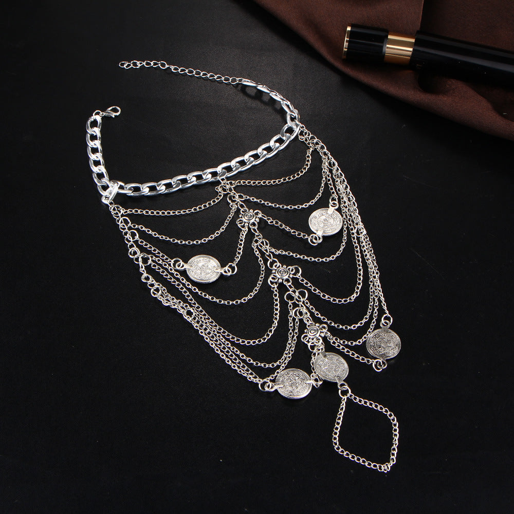 Elegant Silver Ankle Bracelet with Barefoot Sandals Design – Stylish Anklet & Foot Jewelry