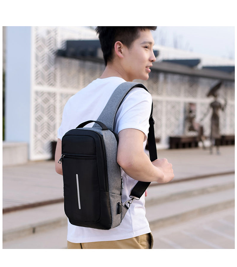Anti-Theft Chest Bag with USB Charging Port | Secure & Modern Crossbody Sling Bag