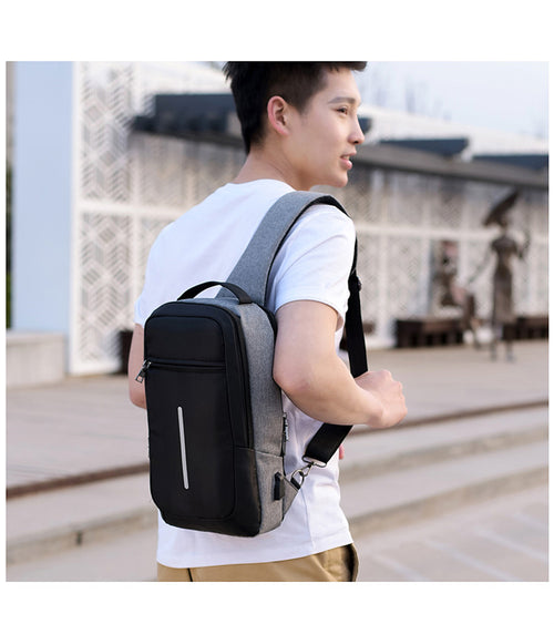Anti-Theft Chest Bag with USB Charging Port | Secure & Modern Crossbody Sling Bag
