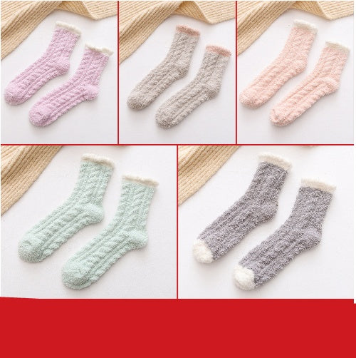Damen Thermo Kuschelsocken – Flauschige Winter Wärmesocken