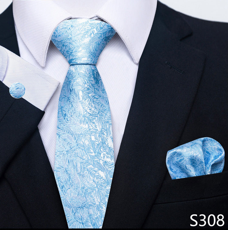 Men's Tie Set Business Scarf Cufflinks Elegant