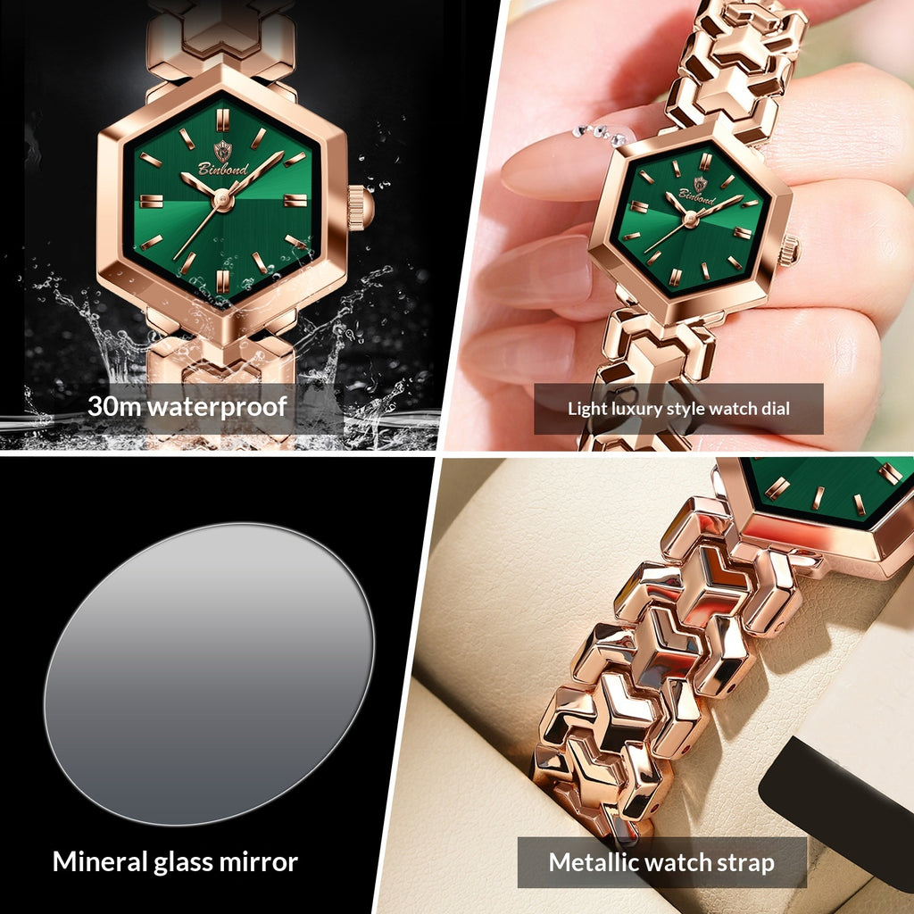 Ladies' Quartz Watch Octagonal Waterproof – Simple Elegant Watch