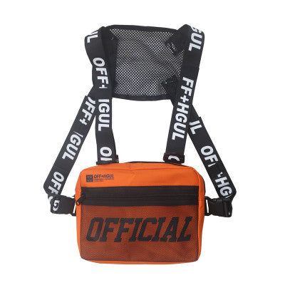Women's Streetwear Chest Bag | Black Modern Chest Rig Bag