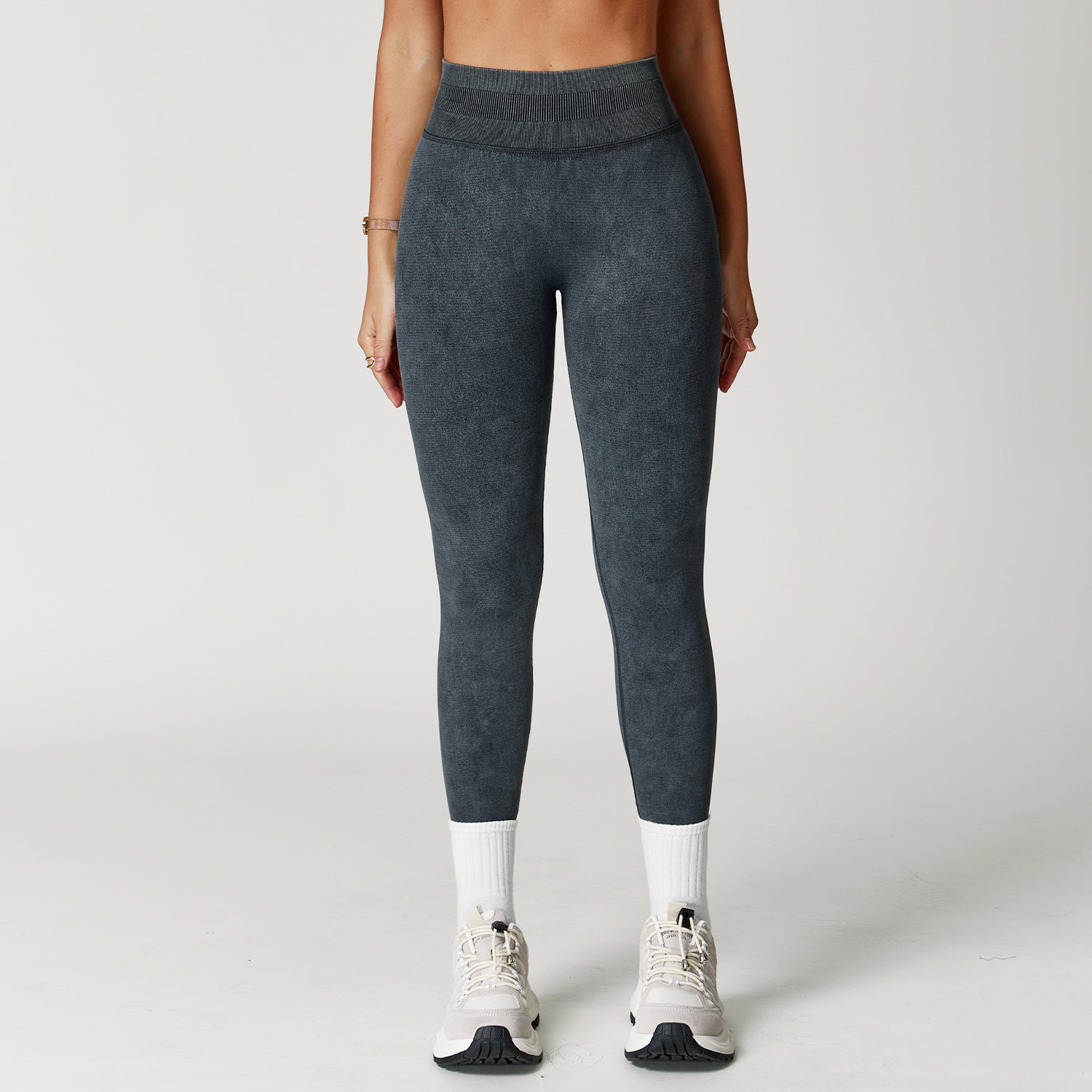 Women's Seamless Stone Washed Yoga Leggings – High Waist Push-Up